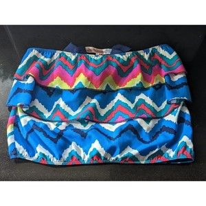 VINTAGE HAVANA WOMEN'S SZ S Bandeau Top RIBBON TYE BACK BLUE PINK WHITE RED BLK